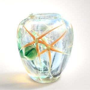 Vintage RARE • Orient & Flume • Art Glass Vase 4.5" John de Wit 1985